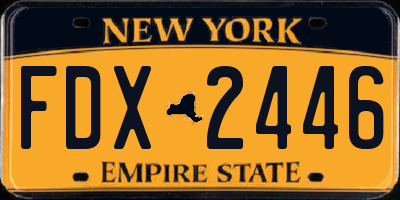 NY license plate FDX2446