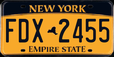 NY license plate FDX2455
