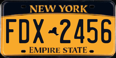 NY license plate FDX2456