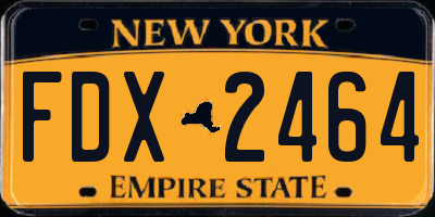 NY license plate FDX2464