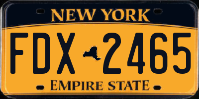 NY license plate FDX2465