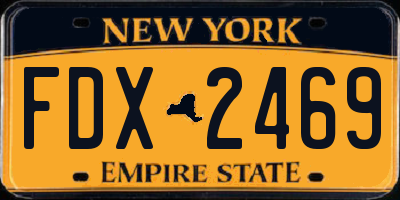 NY license plate FDX2469