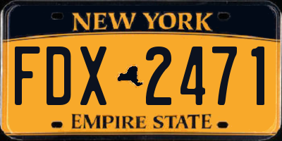 NY license plate FDX2471