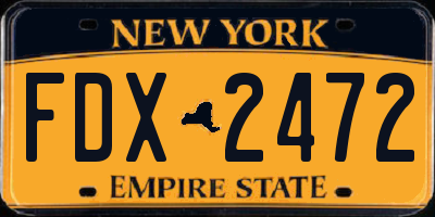 NY license plate FDX2472