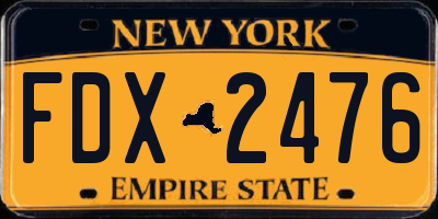 NY license plate FDX2476