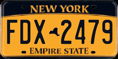 NY license plate FDX2479