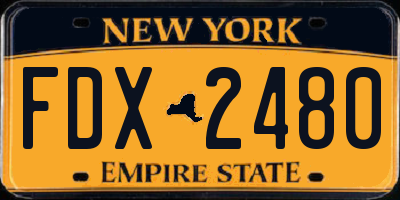 NY license plate FDX2480