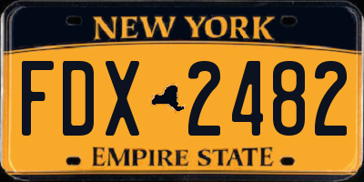 NY license plate FDX2482