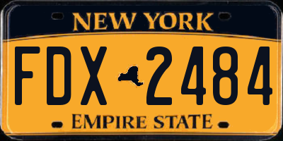 NY license plate FDX2484
