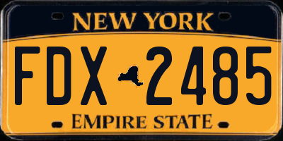 NY license plate FDX2485