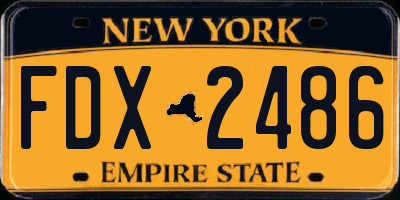 NY license plate FDX2486