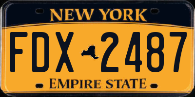 NY license plate FDX2487