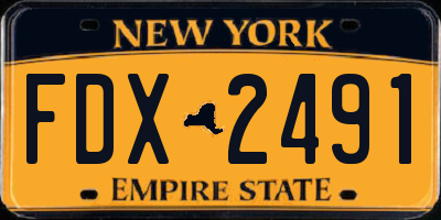 NY license plate FDX2491