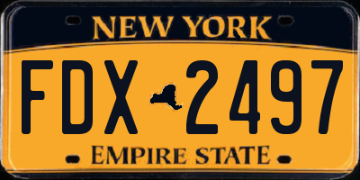 NY license plate FDX2497