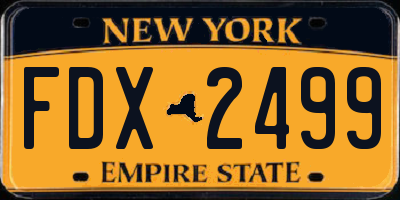 NY license plate FDX2499