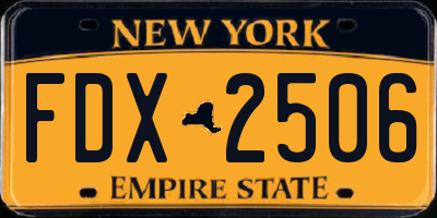 NY license plate FDX2506