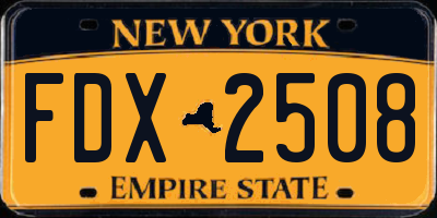 NY license plate FDX2508