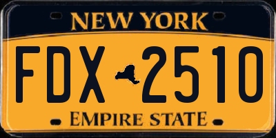 NY license plate FDX2510