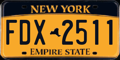 NY license plate FDX2511