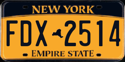 NY license plate FDX2514