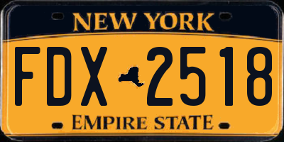 NY license plate FDX2518