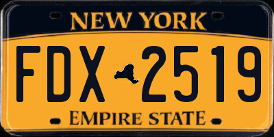NY license plate FDX2519