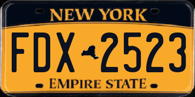 NY license plate FDX2523
