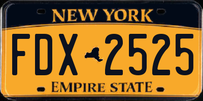 NY license plate FDX2525