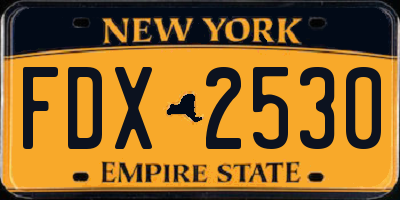 NY license plate FDX2530