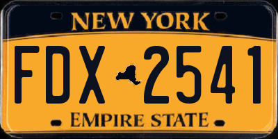 NY license plate FDX2541