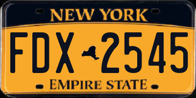 NY license plate FDX2545