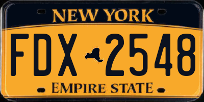 NY license plate FDX2548