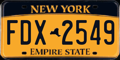 NY license plate FDX2549