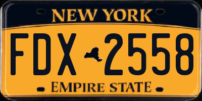 NY license plate FDX2558