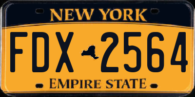 NY license plate FDX2564