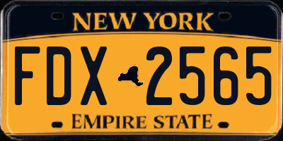NY license plate FDX2565