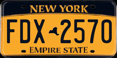 NY license plate FDX2570