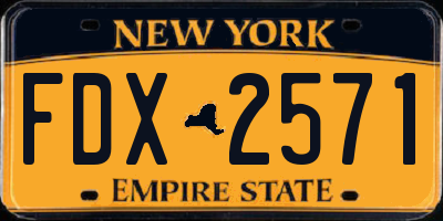 NY license plate FDX2571