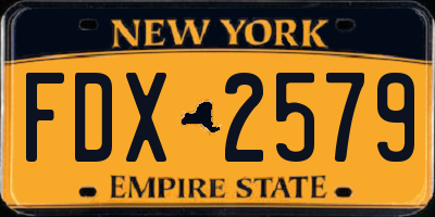 NY license plate FDX2579