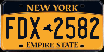 NY license plate FDX2582