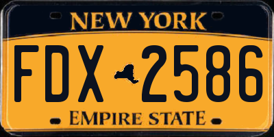 NY license plate FDX2586