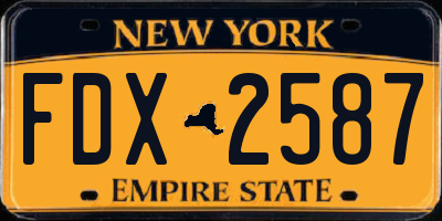 NY license plate FDX2587