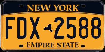 NY license plate FDX2588