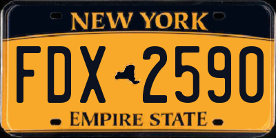 NY license plate FDX2590