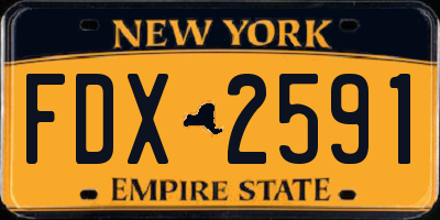 NY license plate FDX2591