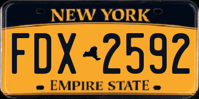 NY license plate FDX2592