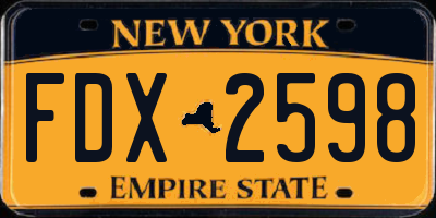 NY license plate FDX2598