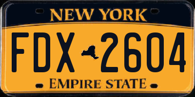 NY license plate FDX2604
