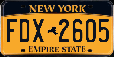 NY license plate FDX2605