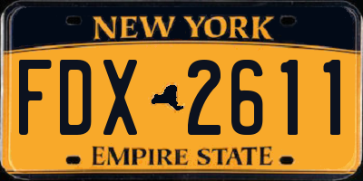 NY license plate FDX2611